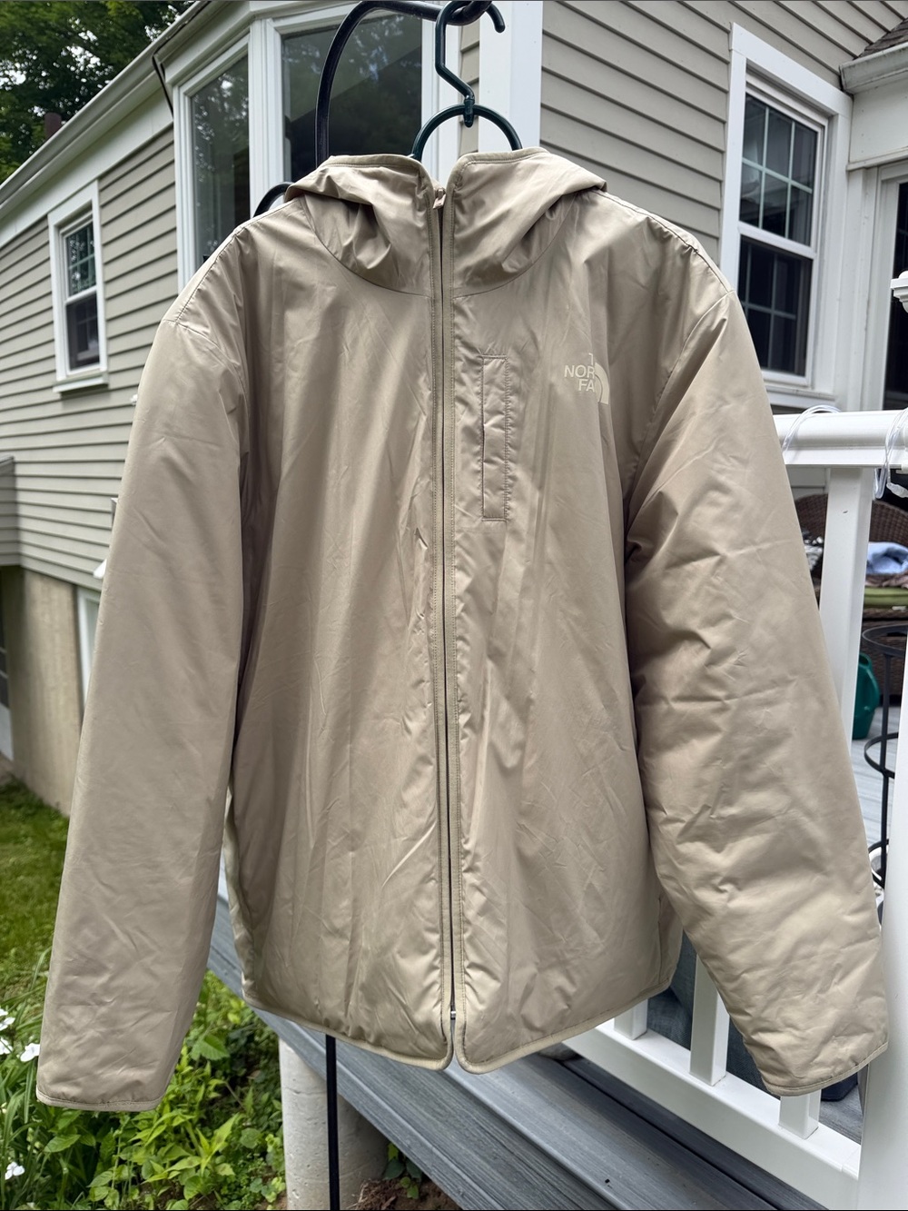 The North Face Men's Taupe Hooded Puffer Jacket